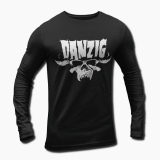 DANZIG - Logo Skull - čierne pánske tričko s dlhými rukávmi