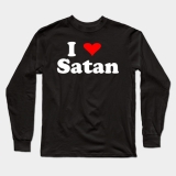 I LOVE SATAN - čierne pánske tričko s dlhými rukávmi