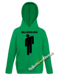 BILLIE EILISH - Logo & Stickman - zelená detská mikina