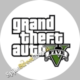 GTA - GRAND THEFT AUTO - Five Logo White - okrúhla podložka pod pohár
