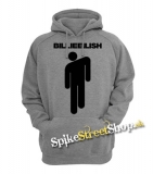 BILLIE EILISH - Logo & Stickman - šedá pánska mikina