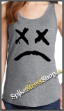 LIL PEEP - Sad Face - Ladies Vest Top - šedé