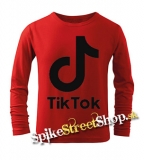 TIK TOK - Logo - červené detské tričko s dlhými rukávmi