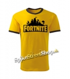 FORTNITE - Logo - žlté pánske tričko CONTRAST DUO-COLOUR