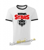 BRAWL STARS - Logo - biele pánske tričko CONTRAST DUO-COLOUR