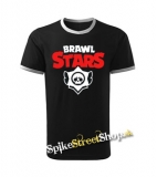BRAWL STARS - Logo - čierne chlapčenské tričko CONTRAST DUO-COLOUR