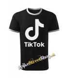 TIK TOK - Logo - čierne pánske tričko CONTRAST DUO-COLOUR