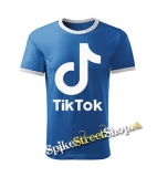 TIK TOK - Logo - modré pánske tričko CONTRAST DUO-COLOUR