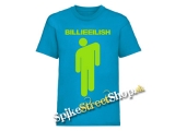 BILLIE EILISH - Logo & Stickman - modré detské tričko