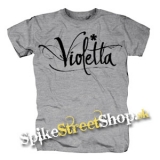 VIOLETTA - Logo - sivé detské tričko