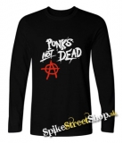 ANARCHY - PUNKS NOT DEAD - čierne detské tričko s dlhými rukávmi