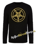 BAPHOMET - Gold Pentagram - čierne detské tričko s dlhými rukávmi
