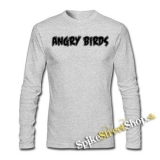 ANGRY BIRDS - Logo - šedé detské tričko s dlhými rukávmi