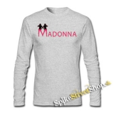 MADONNA - Pink Logo - šedé detské tričko s dlhými rukávmi