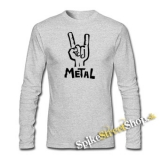 METAL - šedé detské tričko s dlhými rukávmi