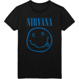 NIRVANA - Blue Smiley - čierne pánske tričko