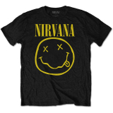 NIRVANA - Yellow Smiley - čierne pánske tričko
