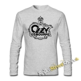 OZZY OSBOURNE - Logo Crowned Skull - šedé detské tričko s dlhými rukávmi