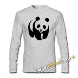 PANDA - šedé detské tričko s dlhými rukávmi