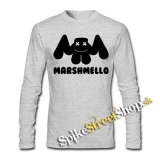 MARSHMELLO - Logo DJ - šedé detské tričko s dlhými rukávmi