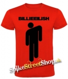 BILLIE EILISH - Black Logo Stickman - červené detské tričko
