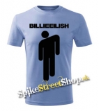 BILLIE EILISH - Black Logo Stickman - nebesky modré detské tričko