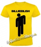 BILLIE EILISH - Black Logo Stickman - žlté detské tričko