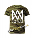 MARCUS & MARTINUS - Logo - maskáčové chlapčenské tričko WOODLAND CAMO GREEN