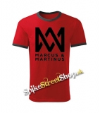 MARCUS & MARTINUS - Logo - červené detské tričko - CONTRAST BORDERS