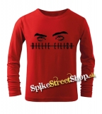 BILLIE EILISH - Eyes Logo - červené detské tričko s dlhými rukávmi