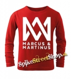 MARCUS & MARTINUS - Logo - červené detské tričko s dlhými rukávmi
