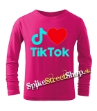 I LOVE TIK TOK - ružové detské tričko s dlhými rukávmi
