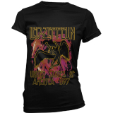 LED ZEPPELIN - Black Flames - čierne dámske tričko