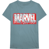 MARVEL COMICS - Distressed Dripping Logo - modré pánske tričko