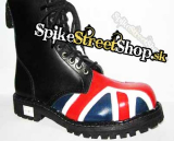 Topánky STEADY´S - modročierne s britskou vlajkou - 15 dierkové