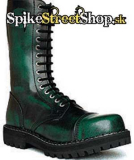 Topánky STEADY´S - zelenočierne - 15 dierkové