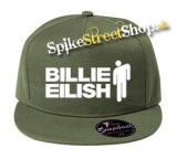 BILLIE EILISH - White Logo & Stickman - khaki šiltovka model "Snapback"