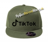 TIK TOK - Logo Black - khaki šiltovka model "Snapback"