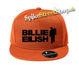 BILLIE EILISH - Black Logo & Stickman - oranžová šiltovka model "Snapback"