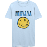 NIRVANA - Xerox Smiley Blue - modré pánske tričko