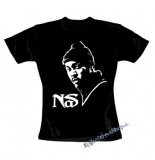 NAS - Logo & Portrait - čierne dámske tričko