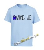 AMONG US - Blue Black Logo - nebesky modré detské tričko