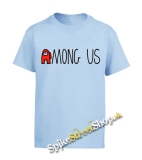 AMONG US - Red Black Logo - nebesky modré detské tričko