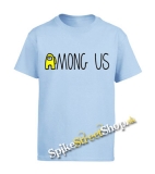 AMONG US - Yellow Black Logo - nebesky modré detské tričko