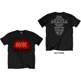 AC/DC - Dark Stage Tracklist - čierne pánske tričko