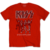 KISS - Destroyer Sketch - červené pánske tričko