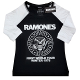 RAMONES - First World Tour 1978 - čierne dámske tričko s 3/4 rukávmi