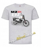 MOTORKA MZ 251 ETZ - svetlosivé pánske tričko
