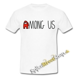 AMONG US - Red Black Logo - biele detské tričko