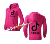 TIK TOK - Logo - ružová detská mikina na zips